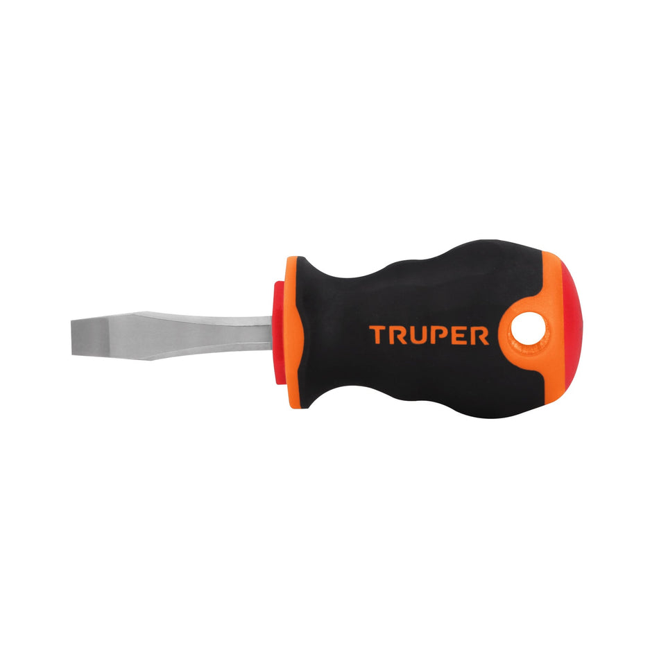 Desarmador plano 1/4' x 1-1/2' mango Comfort Grip, Truper Caja con 6, 14003