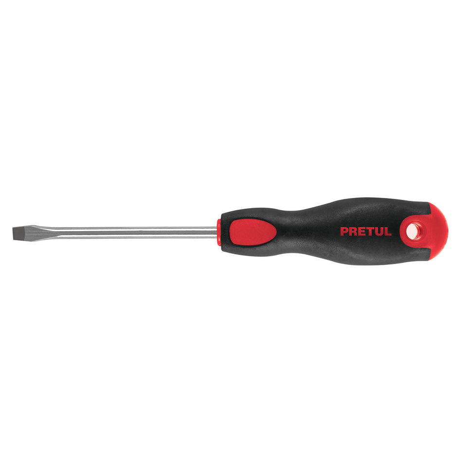 Desarmador plano 1/4' x 4'mango Comfort Grip, Pretul Caja con 6, 21481