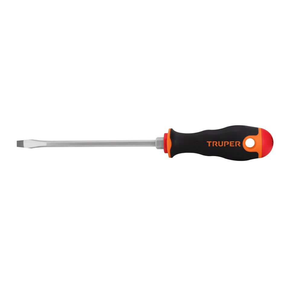 Desarmador plano 1/4' x 6' mango Comfort Grip, Truper Caja con 6, 14000