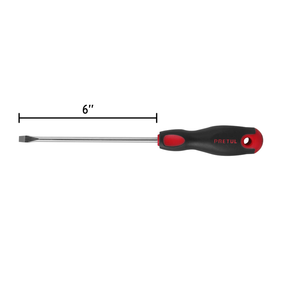 Desarmador plano 1/4' x 6'mango Comfort Grip, Pretul Caja con 6, 21484