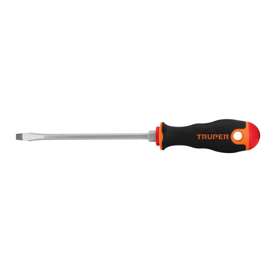 Desarmador plano 1/4' x 6' mango Comfort Grip, Truper Caja con 6, 14000