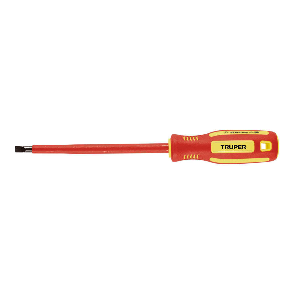 Desarmador dieléctrico plano 1/4' x 6', Truper Caja con 6, 102243