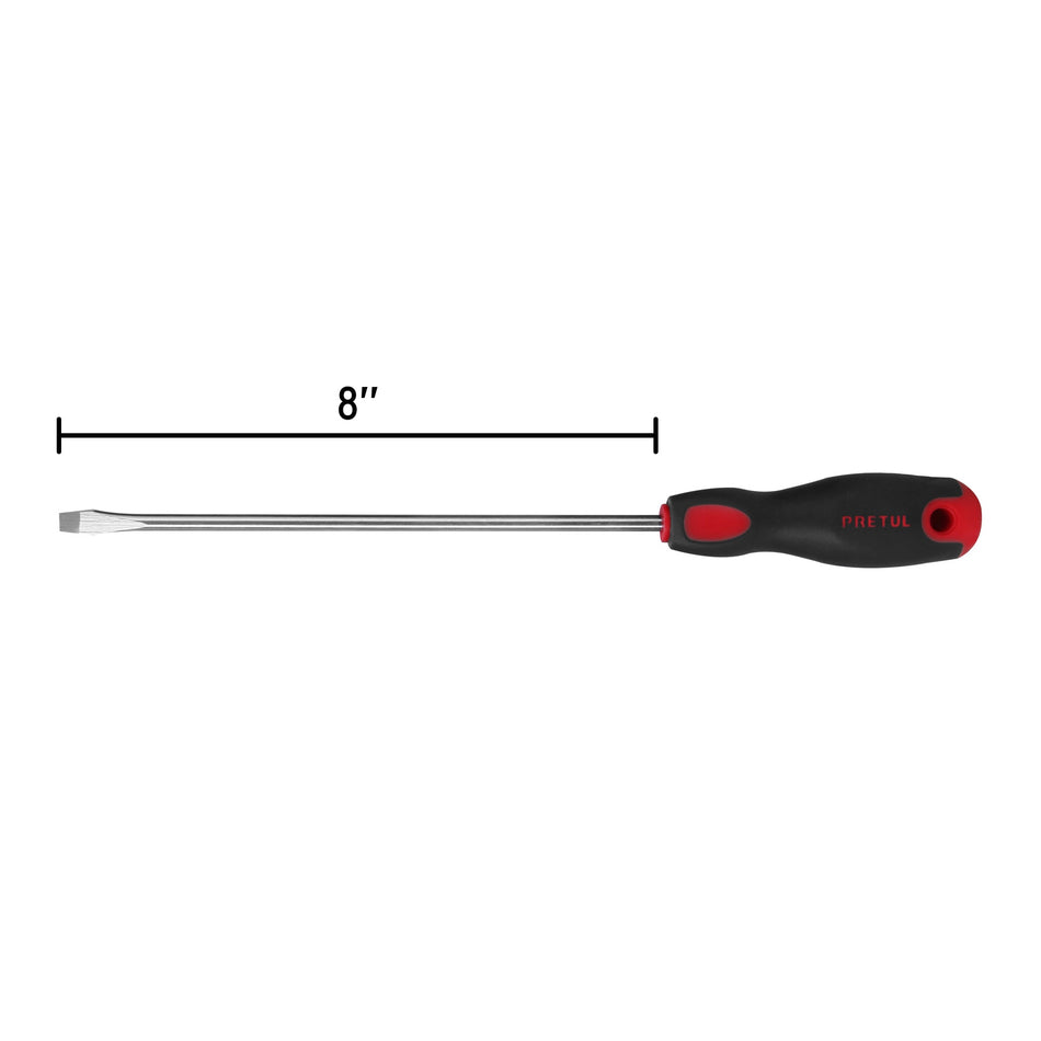 Desarmador plano 1/4' x 8'mango Comfort Grip, Pretul Caja con 6, 21482
