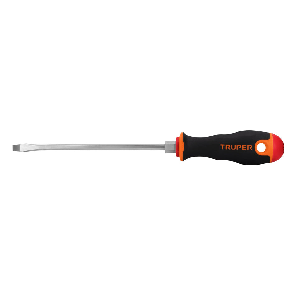 Desarmador plano 3/16' x 6' mango Comfort Grip, Truper Caja con 6, 100832