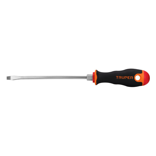 Desarmador plano 3/16' x 6' mango Comfort Grip, Truper Caja con 6, 100832