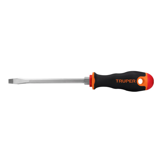 Desarmador plano 5/16' x 6' mango Comfort Grip, Truper Caja con 6, 14006