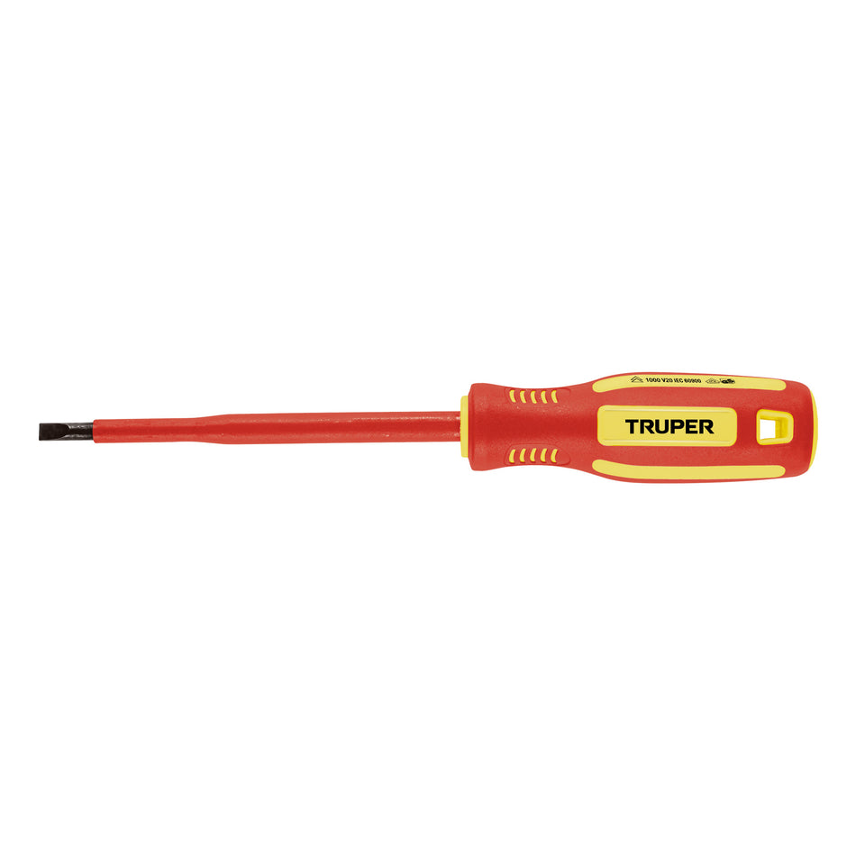Desarmador dieléctrico plano 7/32' x 5', Truper Caja con 6, 102242