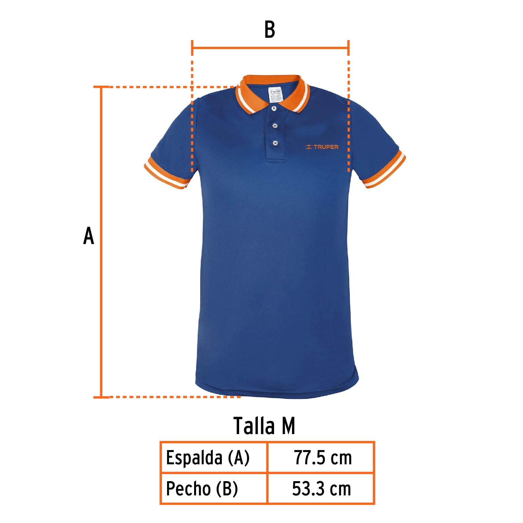 Playera polo performance para hombre, azul, M, Truper, 69966