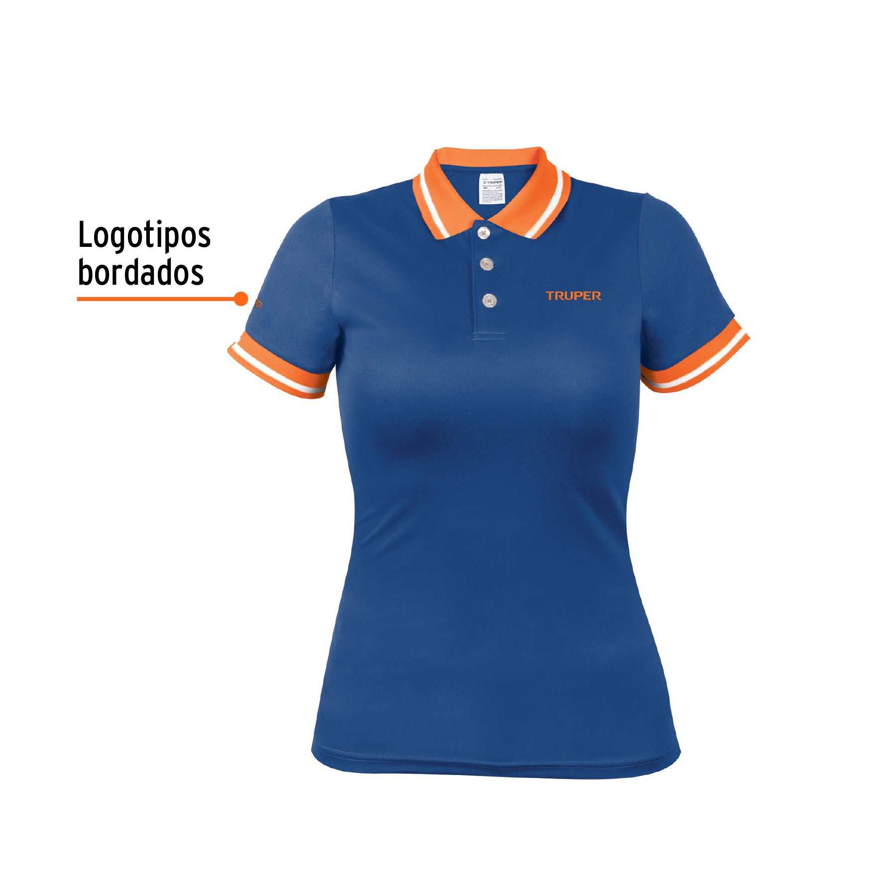 Playera polo performance para mujer, azul, G, Truper, 69972