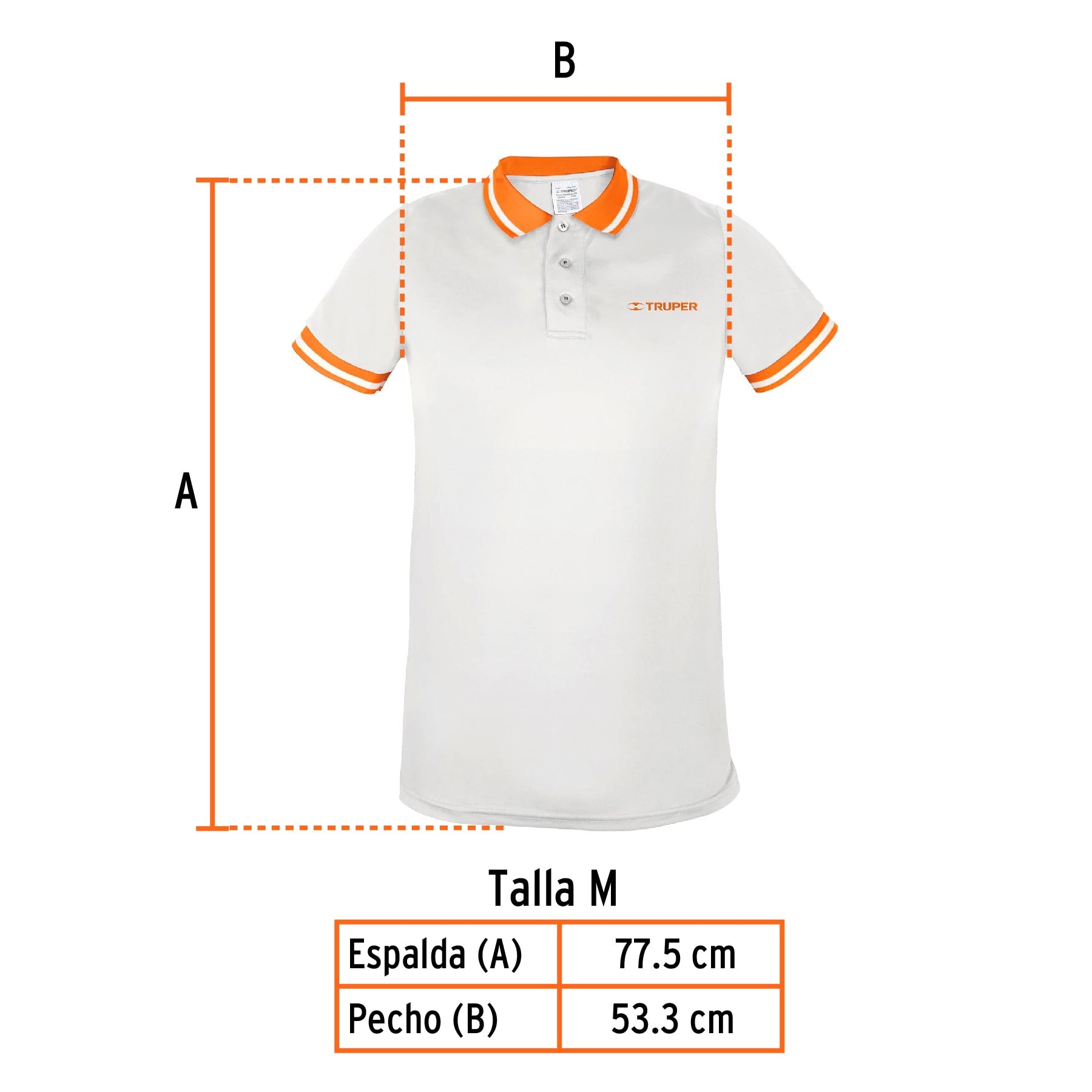 Playera polo performance para hombre, blanca, M, Truper, 69974