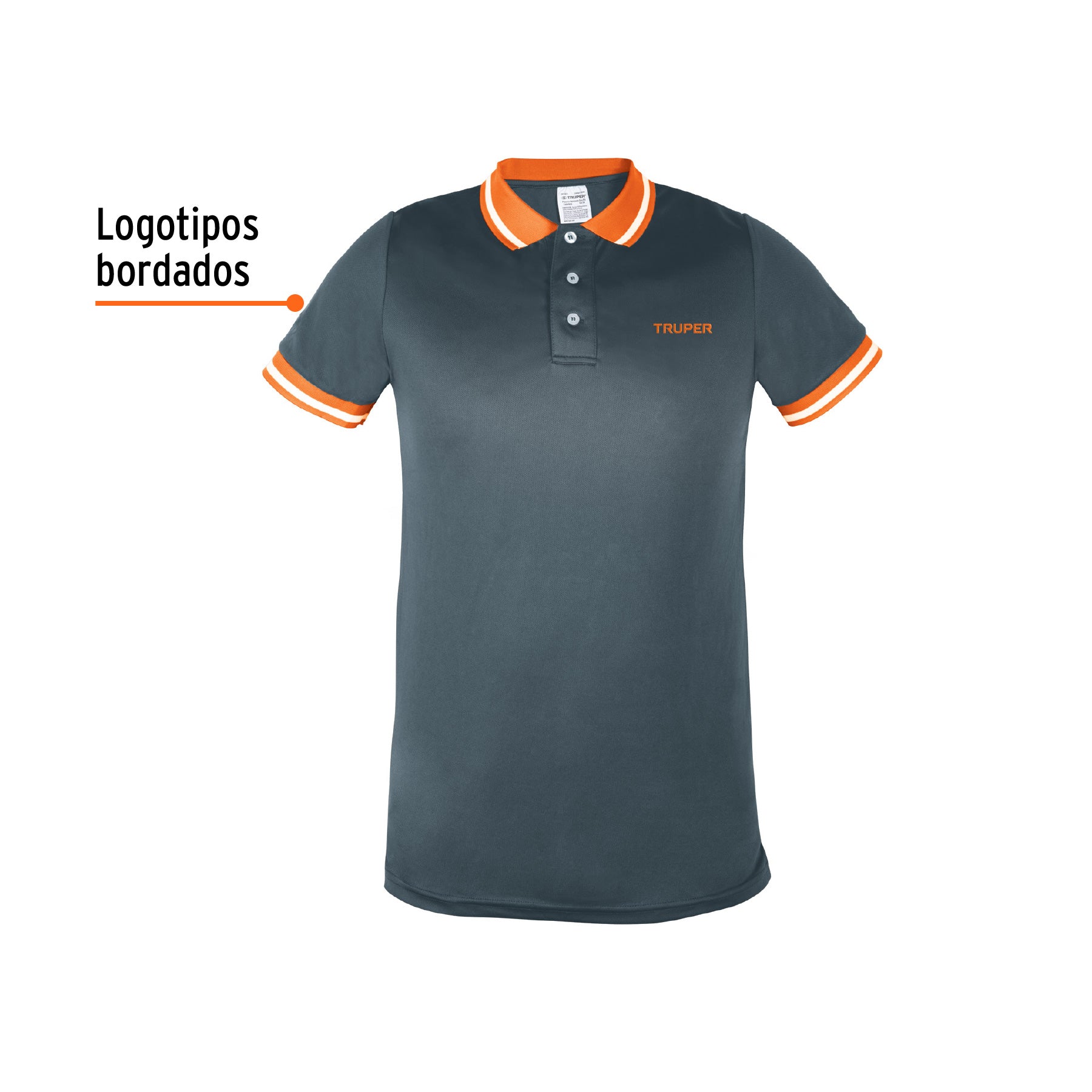 Playera polo performance para hombre, gris, M, Truper, 61082