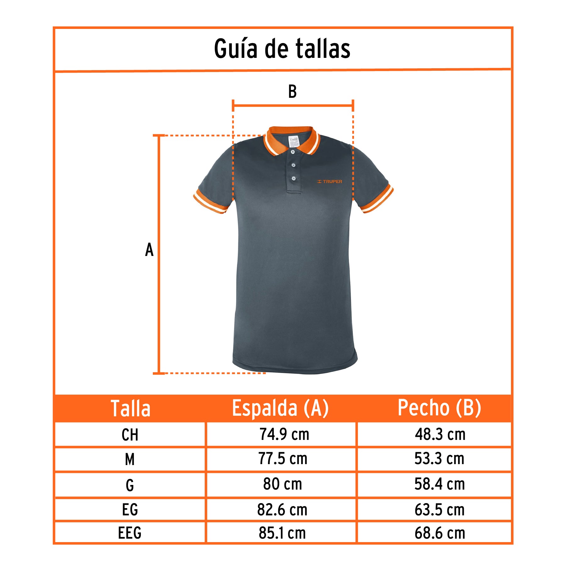 Playera polo performance para hombre, gris, CH, Truper, 61081