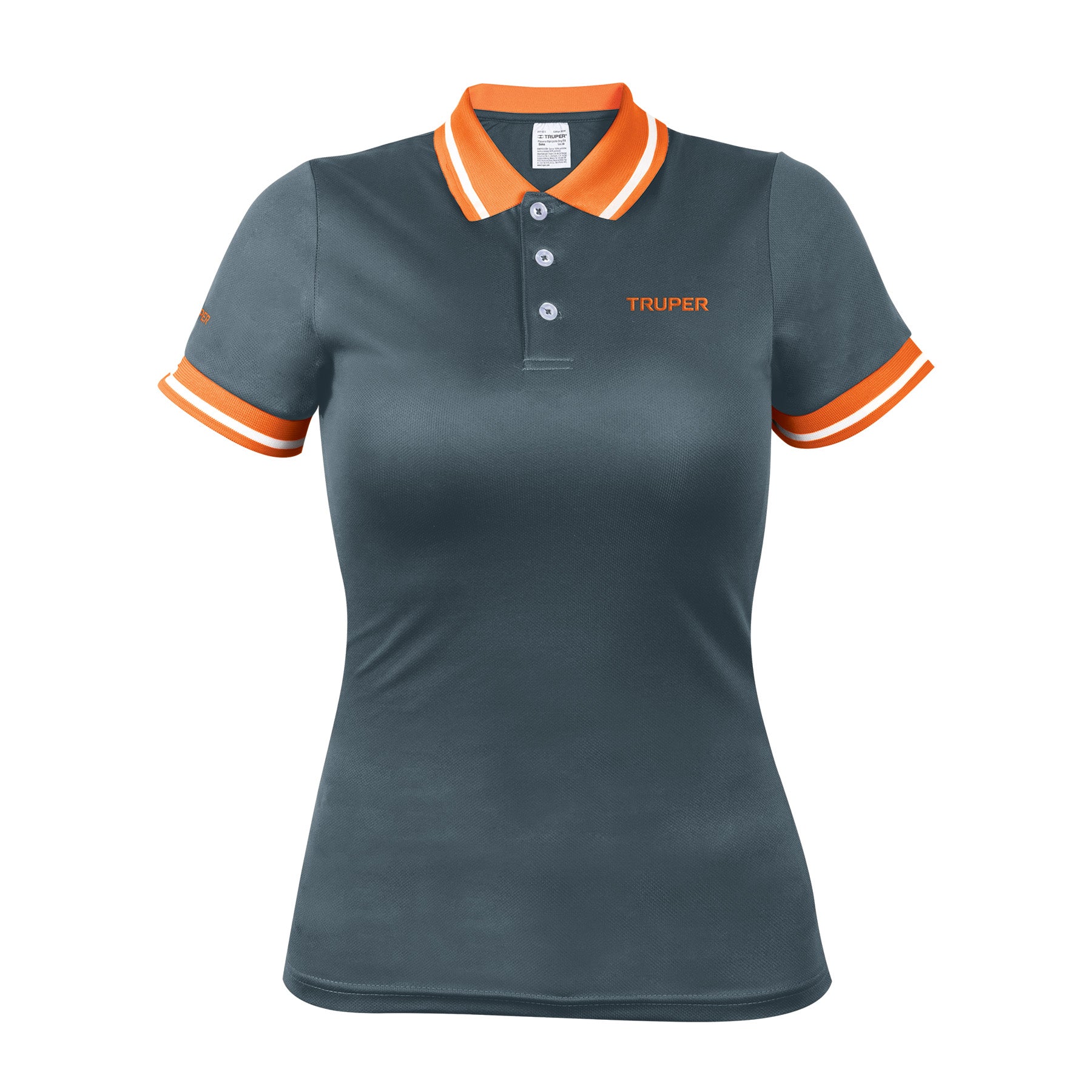 Playera polo performance para mujer, gris, G, Truper, 61088