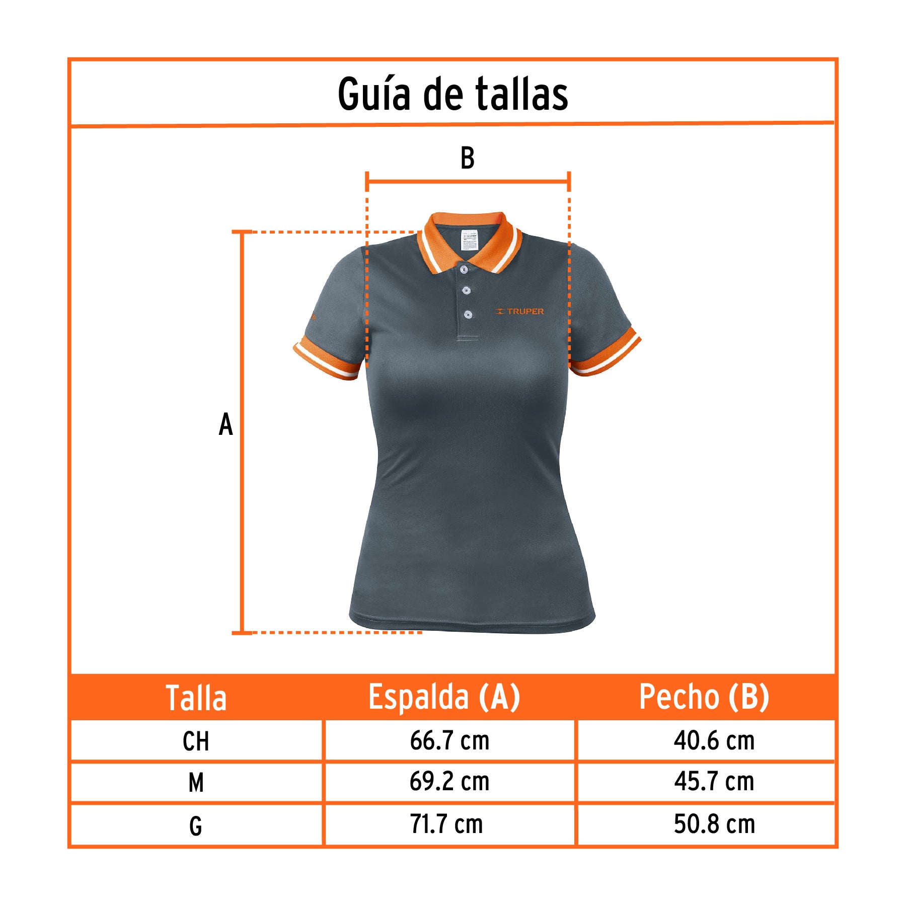 Playera polo performance para mujer, gris, CH, Truper, 61086