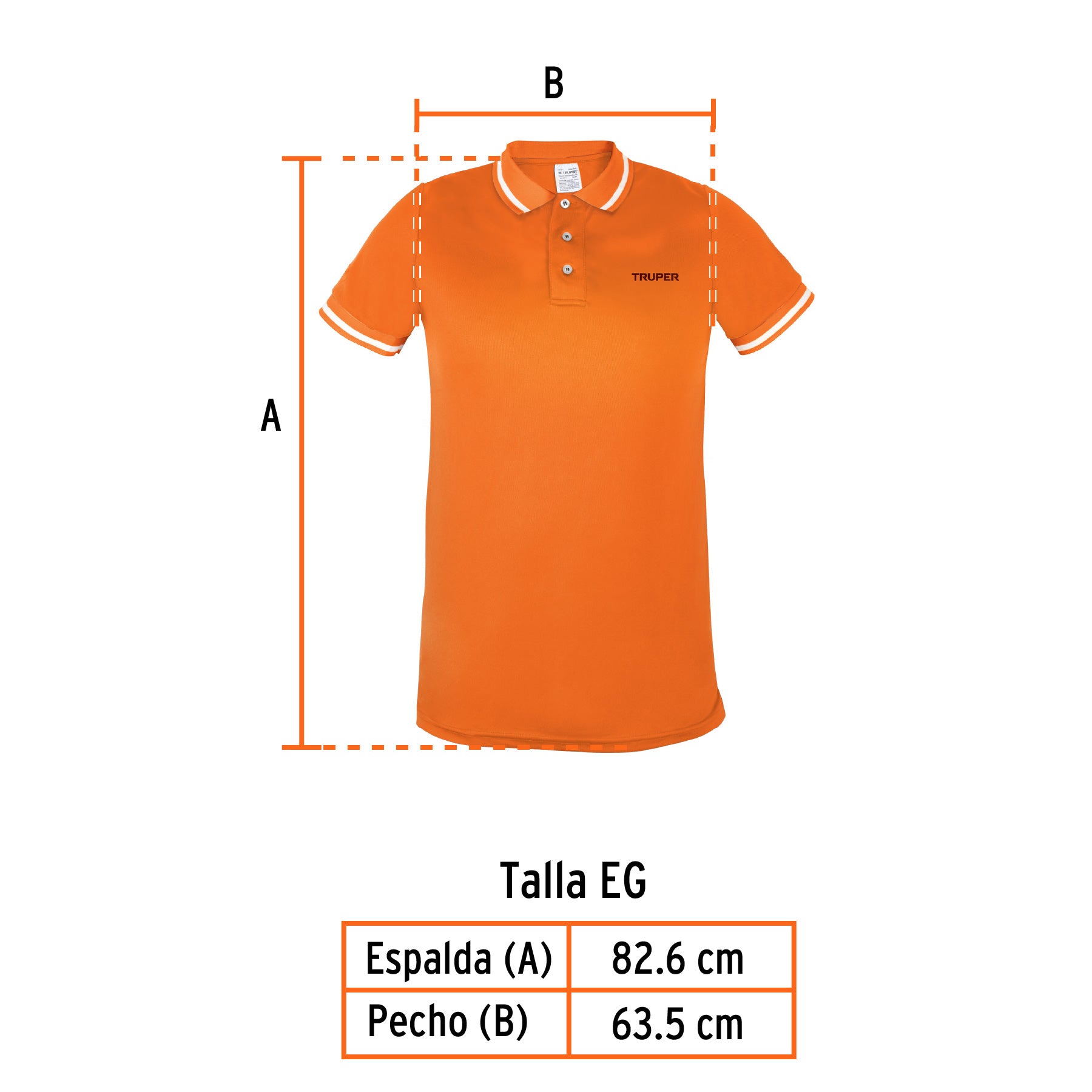 Playera polo performance para hombre, naranja, EG, Truper, 69984