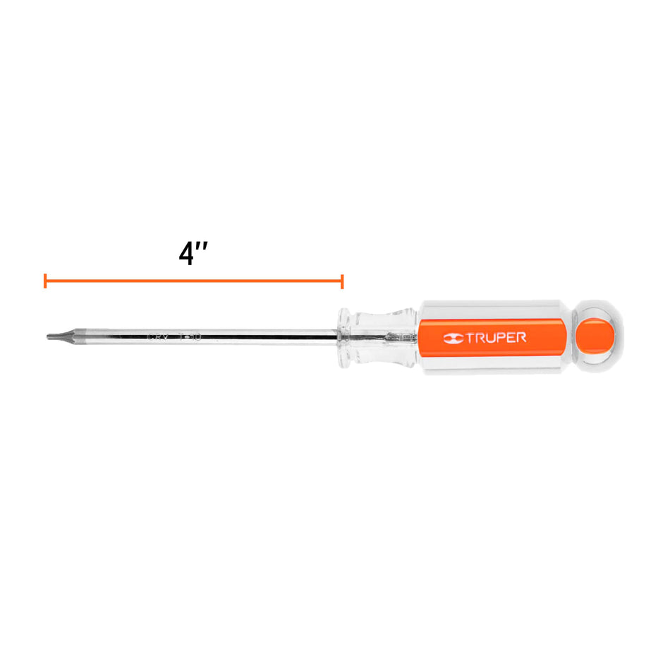 Desarmador punta Torx T 10 mango de acetato, Truper Caja con 6, 15101