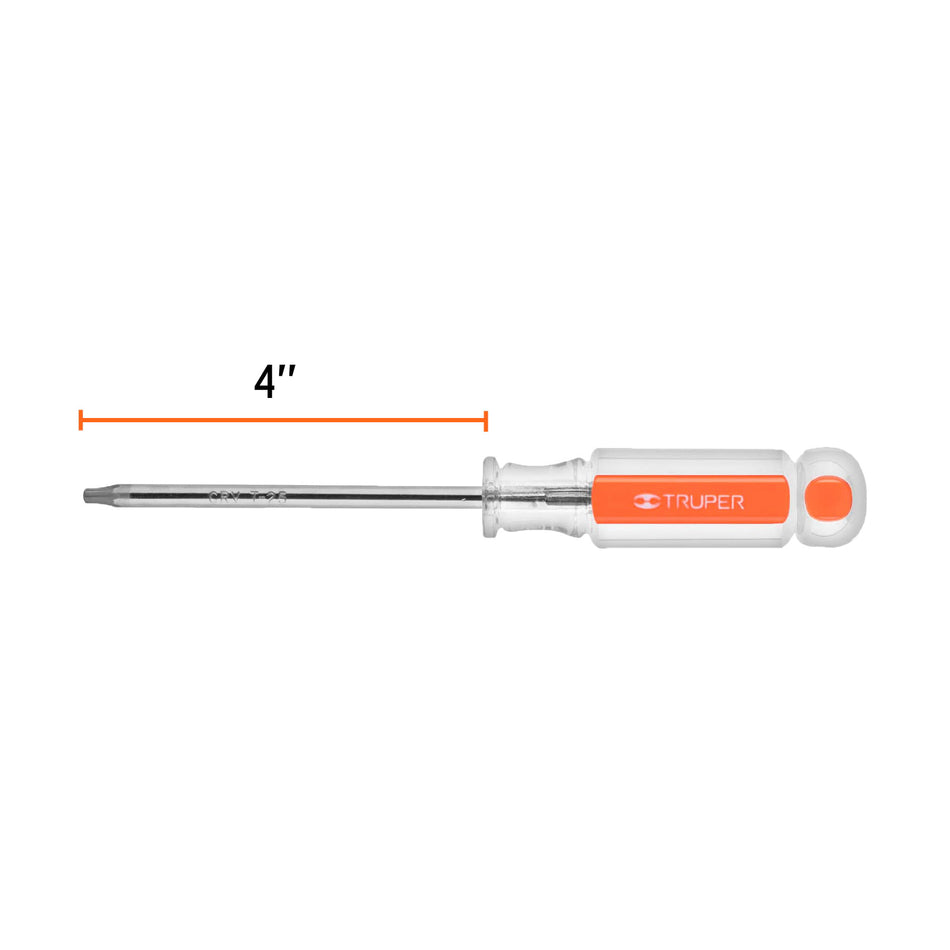 Desarmador punta Torx T 25 mango de acetato, Truper Caja con 6, 15104