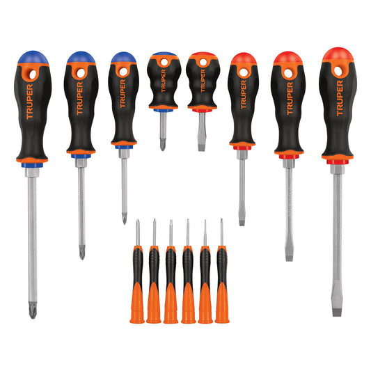 Juego de 8 desarmadores mango Comfort Grip y 6 de joyero Caja con 5, 14197