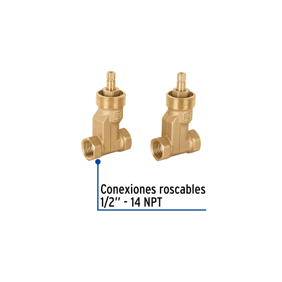 Juego llaves empotrar roscables, compresión, s/maneral,Basic Caja con 4, 49802