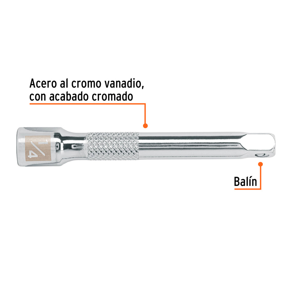 Extensión de 3' para matraca, cuadro 1/4', Truper Caja con 6, 13218