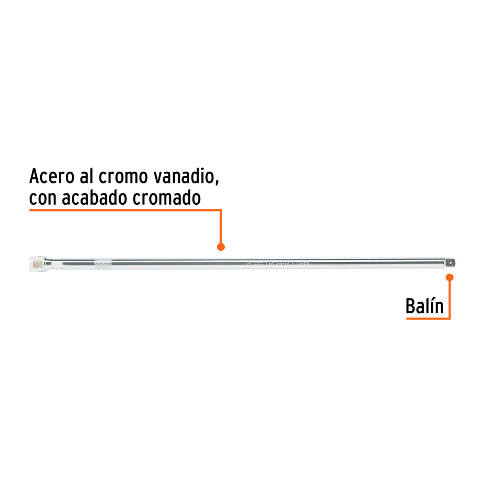 Extensión cuadro 1/2' para matraca, largo 20', Truper Caja con 6, 13919