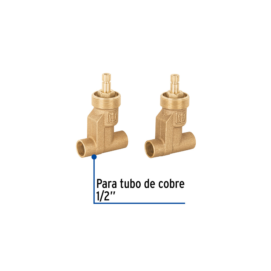 Juego llaves empotrar soldables, compresión, s/maneral,Basic Caja con 4, 49803
