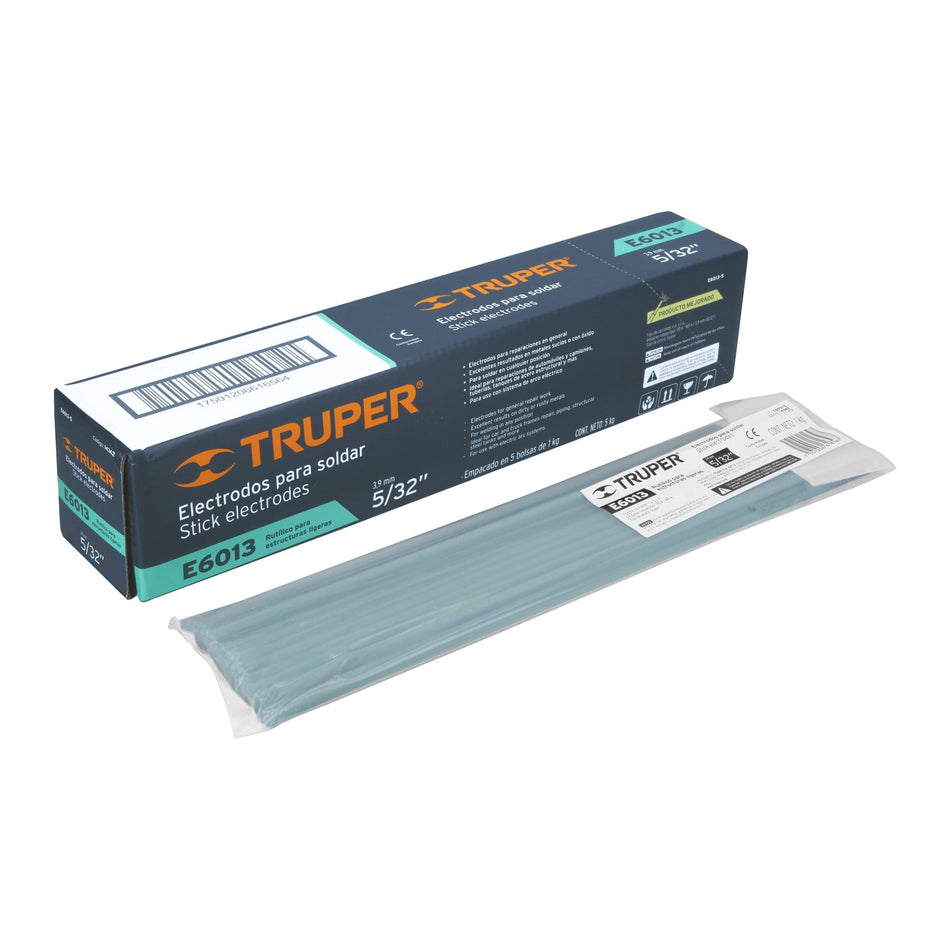 Bolsa con 1 kg de electrodos 6013 de 5/32', Truper Caja con 5, 14362