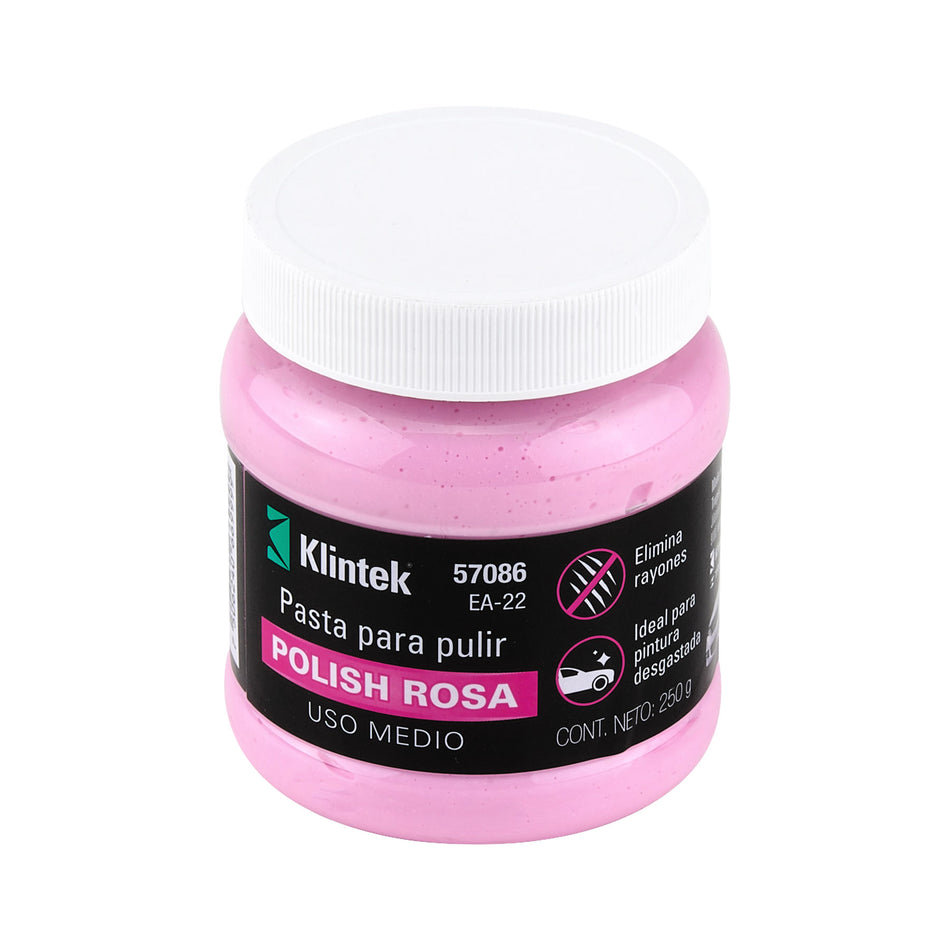 Polish en pasta rosa para auto, 250 g, uso medio, Klintek Caja con 6, 57086
