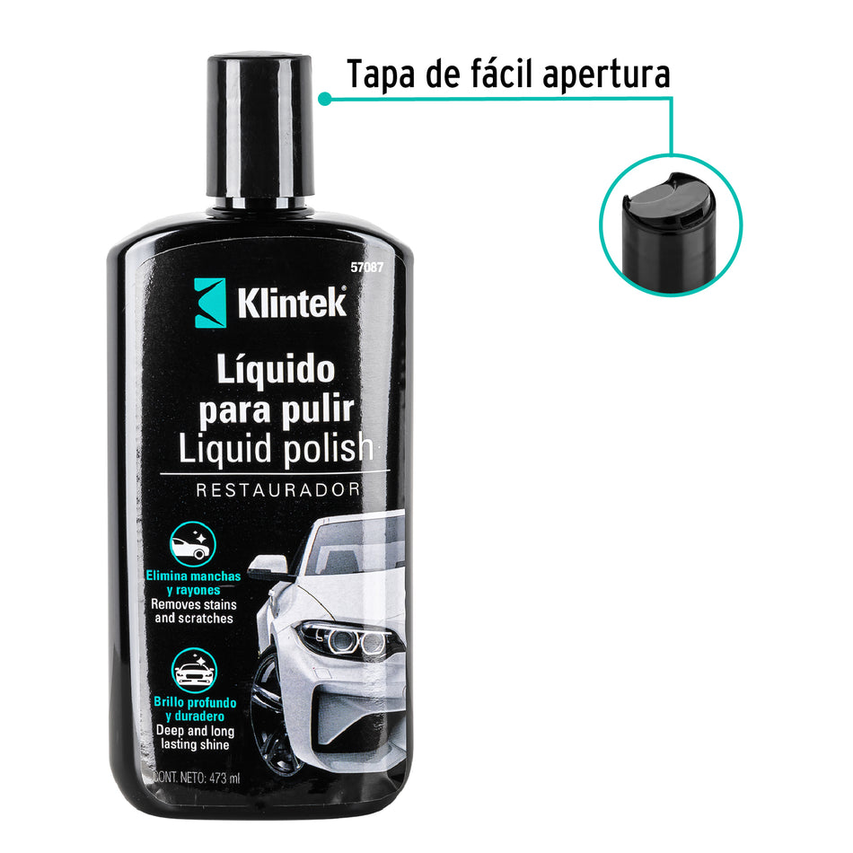 Polish líquido para auto, 473 ml, Klintek Caja con 6, 57087