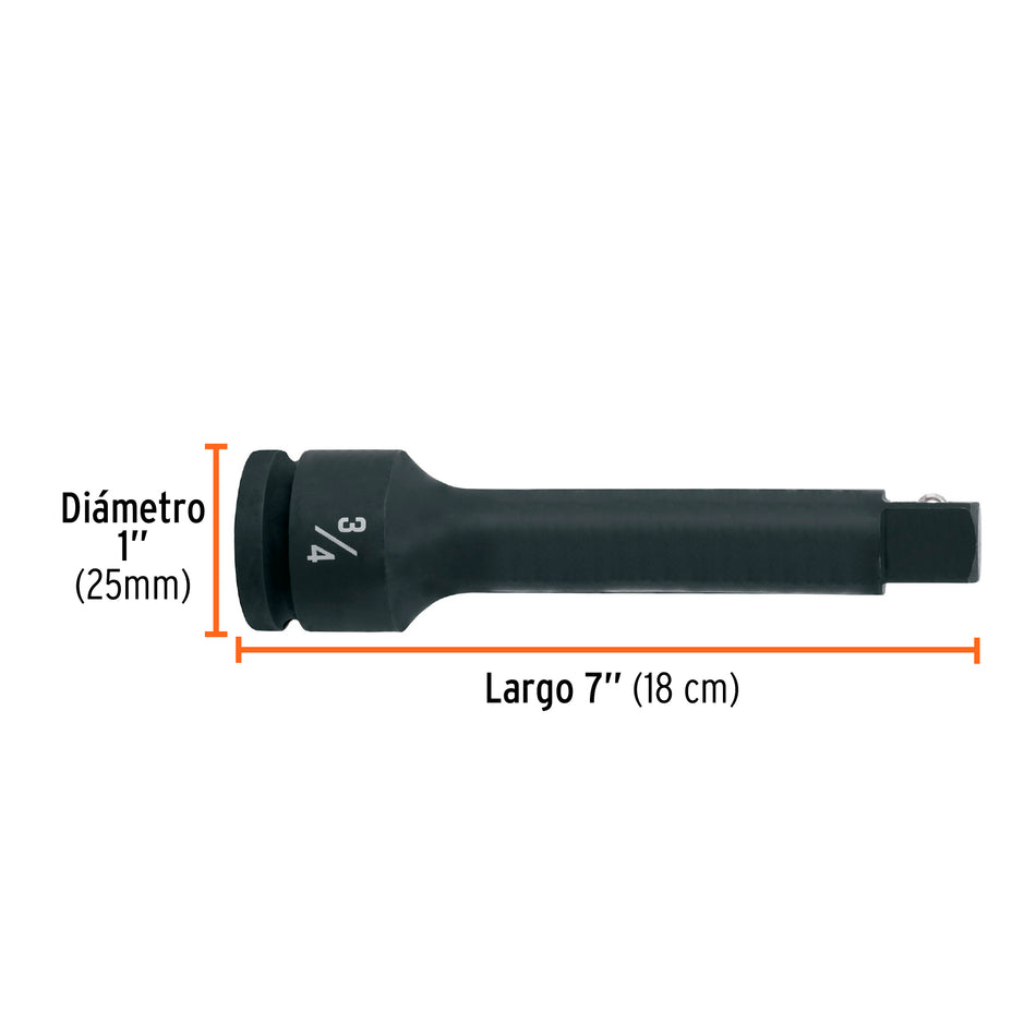 Extensión de impacto con cuadro de 3/4', largo 7', Truper, 100951