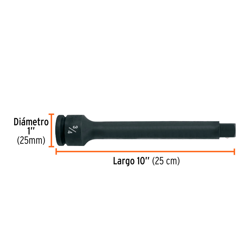 Extensión de impacto con cuadro de 3/4', largo 10', Truper, 100952