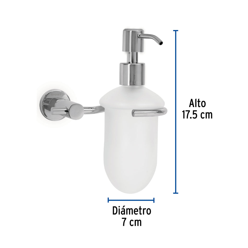 Dispensador de jabón a pared en acabado cromo, Foset Element Caja con 4, 49665