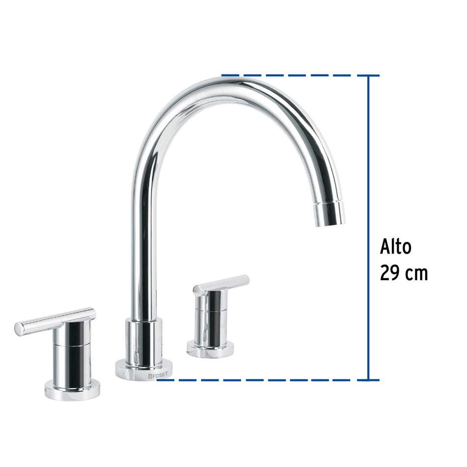 Mezcladora cromo cuello alto para fregadero, Foset Element, 49916