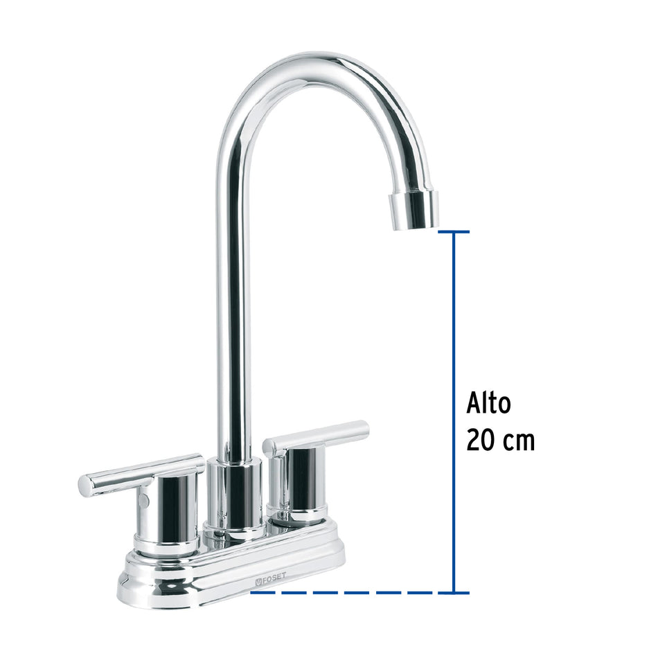 Mezcladora cromo 4' para lavabo cuello tipo bar, Element, 49930