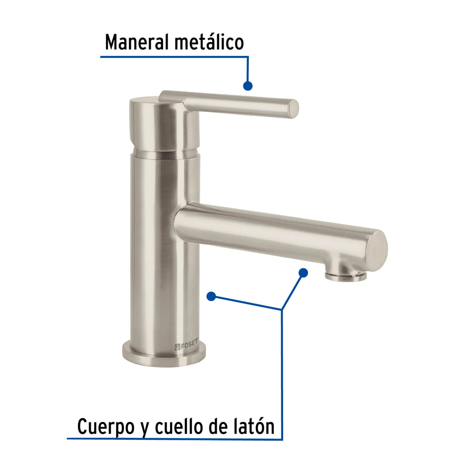 Monomando corto satín para lavabo, Foset Element, 49940