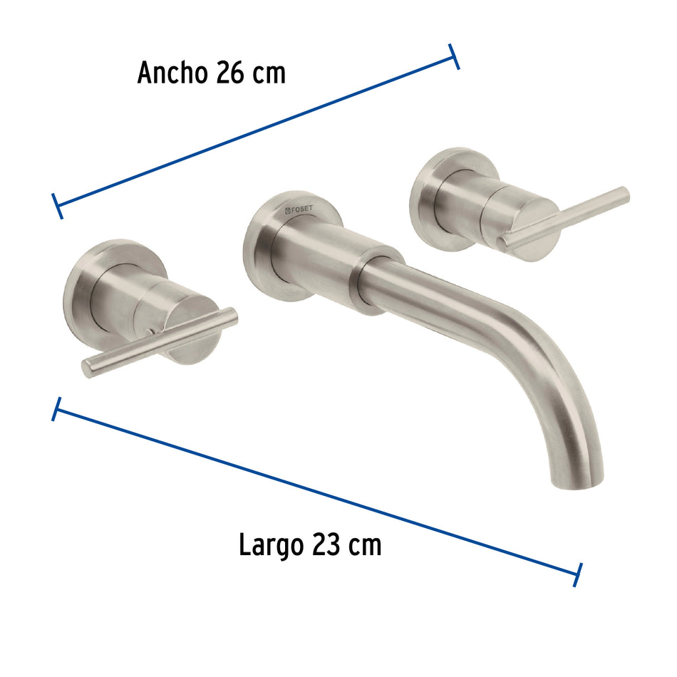 Mezcladora satín de pared para lavabo, Foset Element, 49939