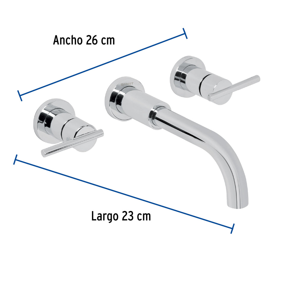 Mezcladora cromo de pared para lavabo, Foset Element, 49927