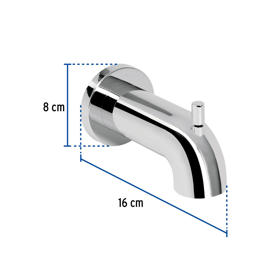Salida de tina con desviador, cromo, FOSET ELEMENT Caja con 2, 49954