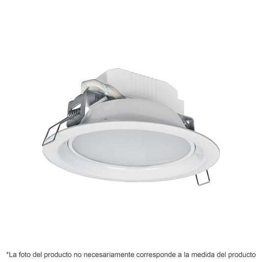 Luminario LED empotrado redondo de 12 W, luz cálida, Volteck Caja con 2, 48096