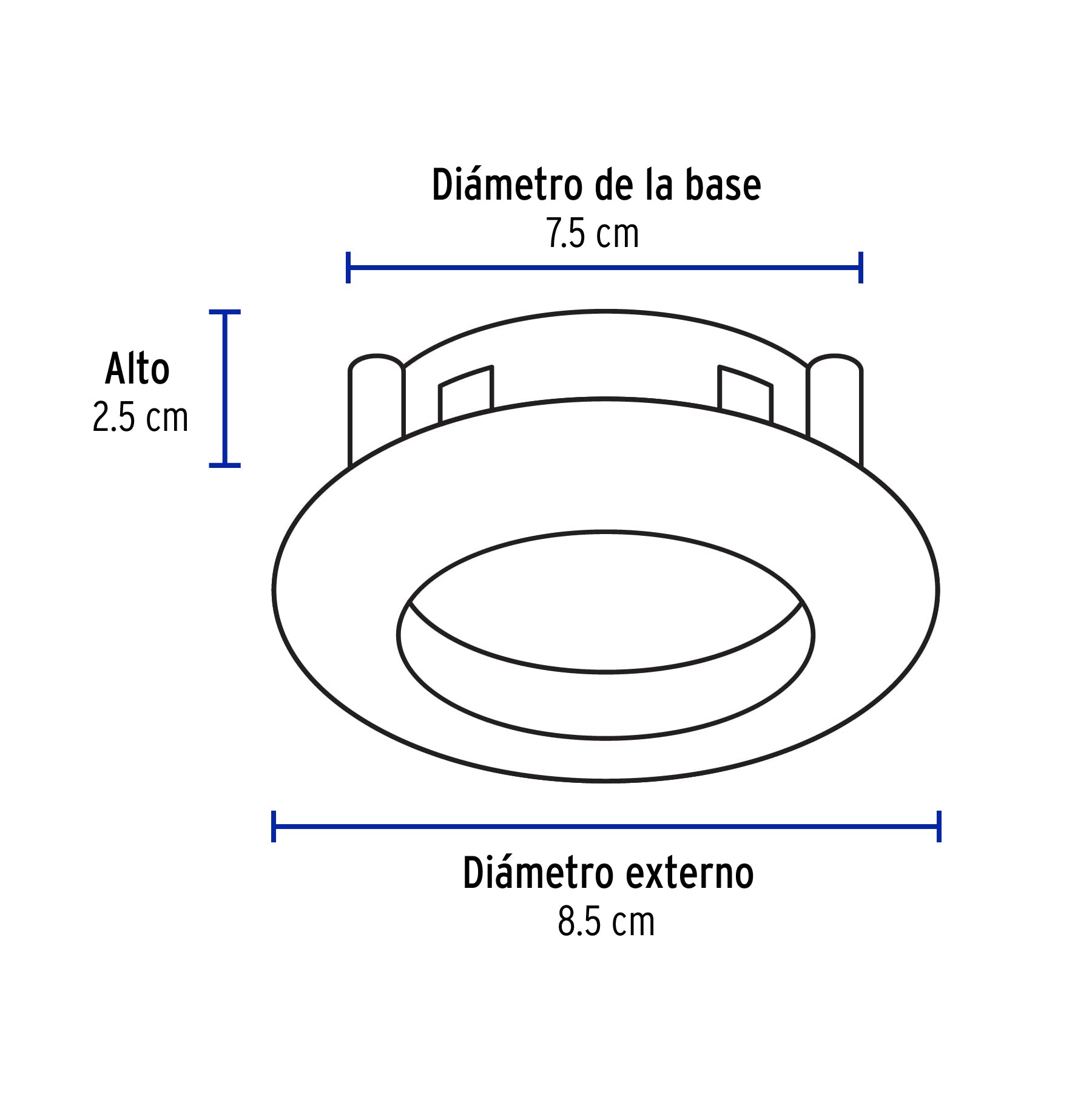 Luminario redondo blanco spot dirigible, lámpara no incluida, 46615