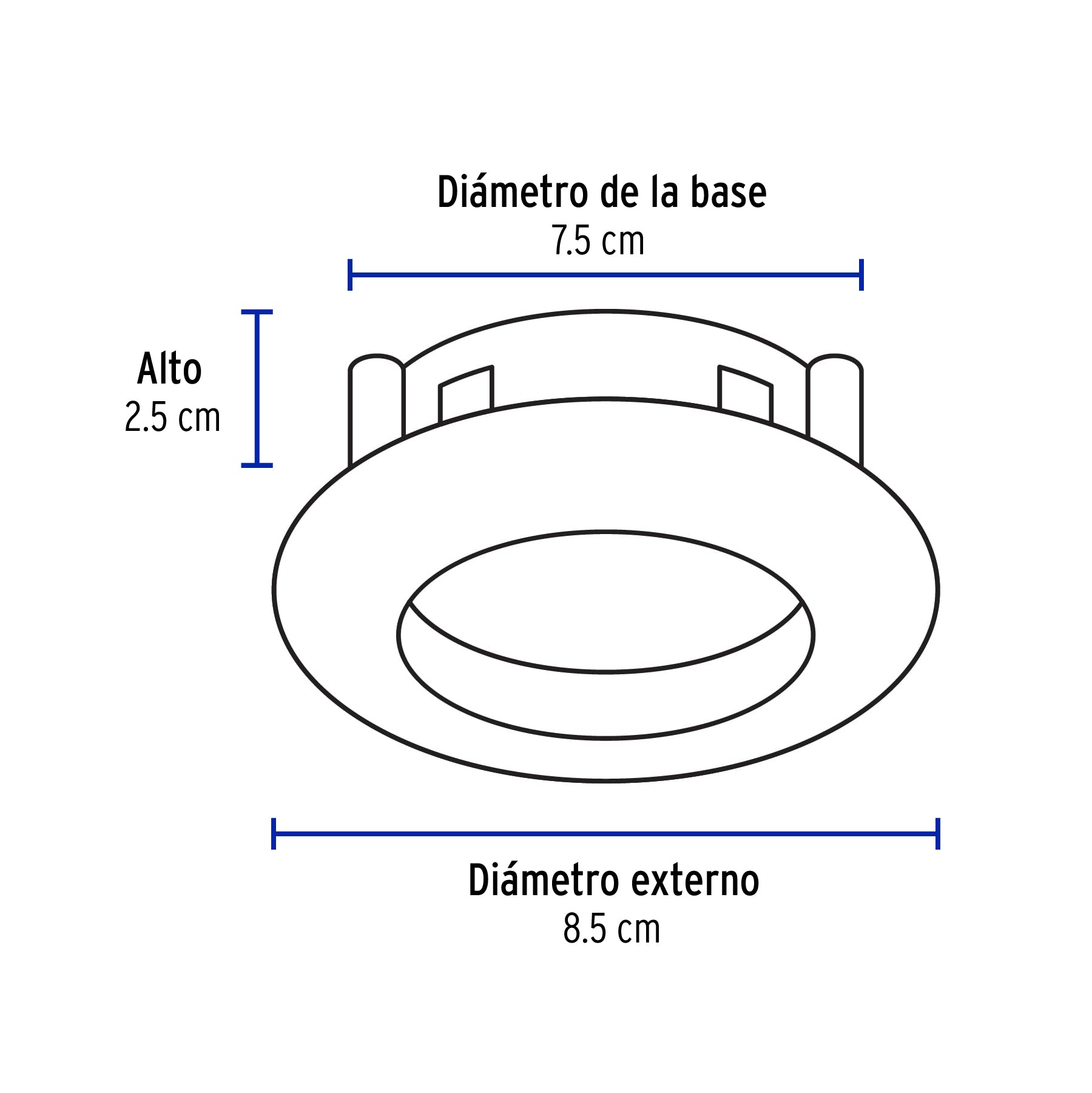 Luminario redondo satín spot dirigible, lámpara no incluida, 46616