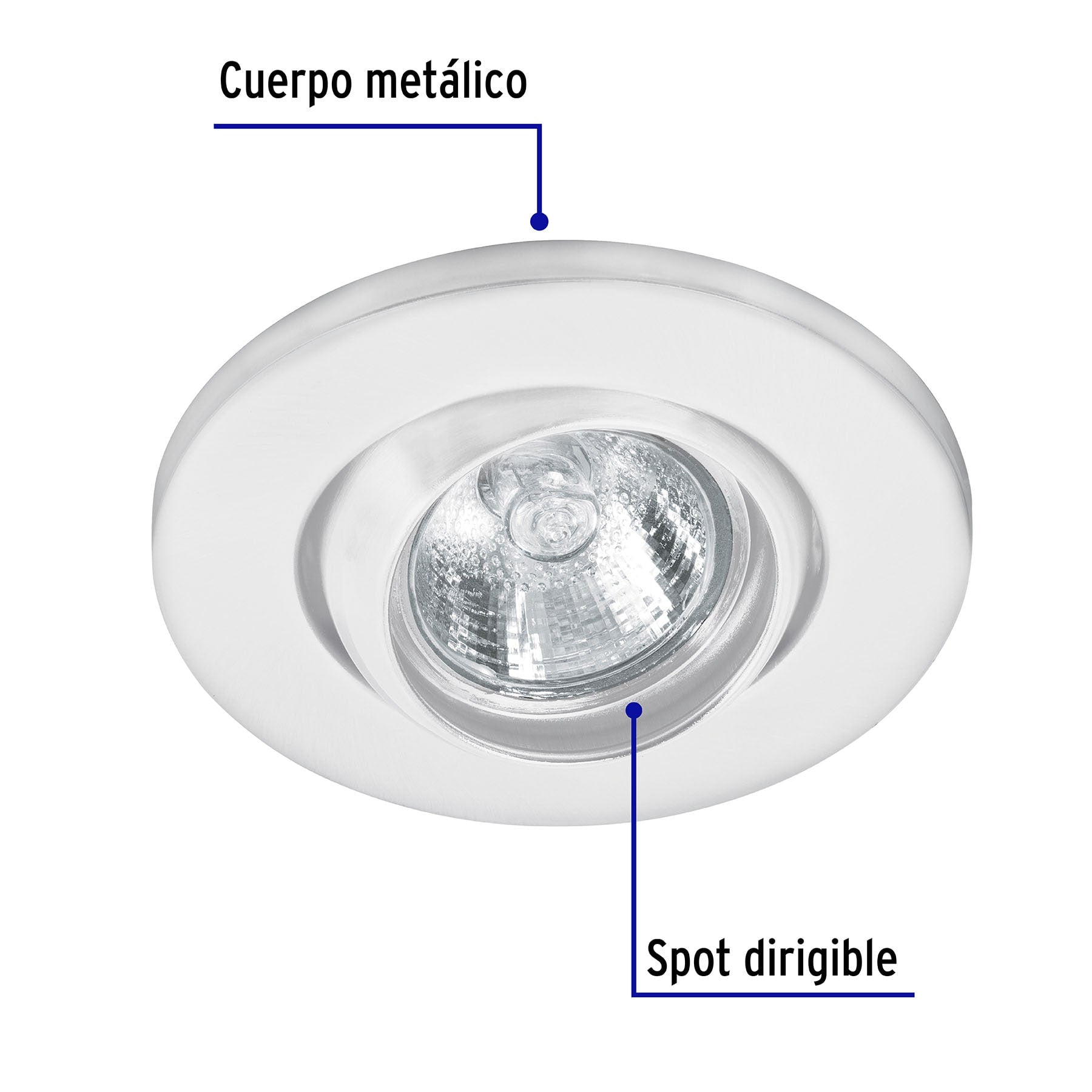 Luminario redondo blanco spot esférico, lámpara no incluida, 46623