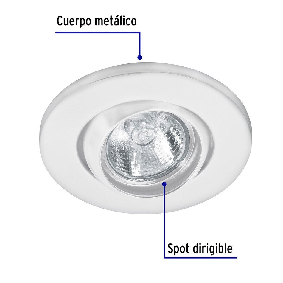 Luminario redondo blanco spot esférico, lámpara no incluida Caja con 4, 46623
