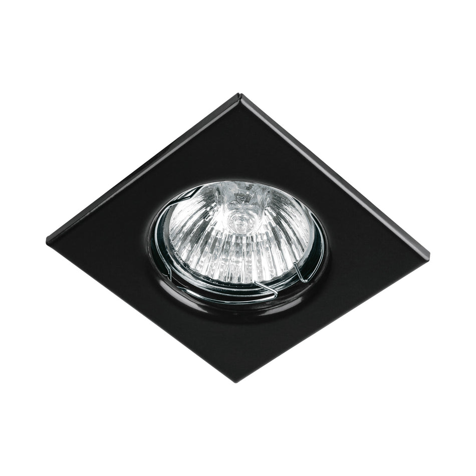 Luminario cuadrado negro spot fijo, lámpara no incluida Caja con 4, 45567