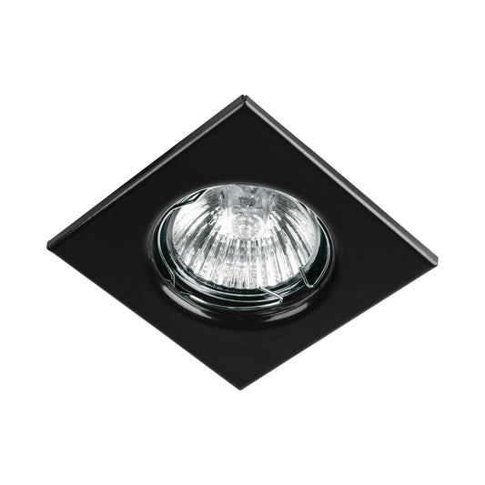 Luminario cuadrado negro spot fijo, lámpara no incluida Caja con 4, 45567