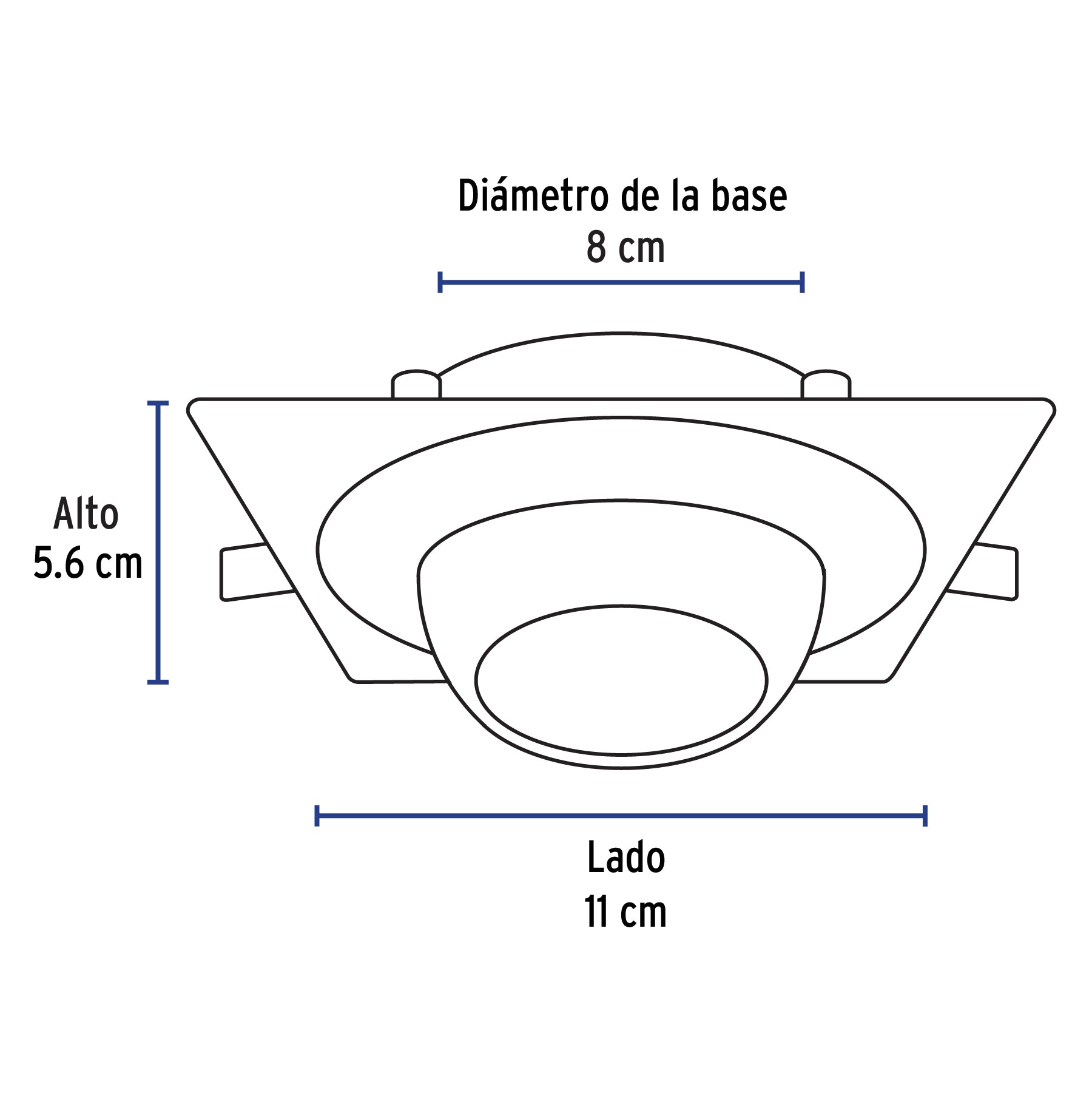 Luminario cuadrado blanco spot esférico, lámpara no incluida, 45569