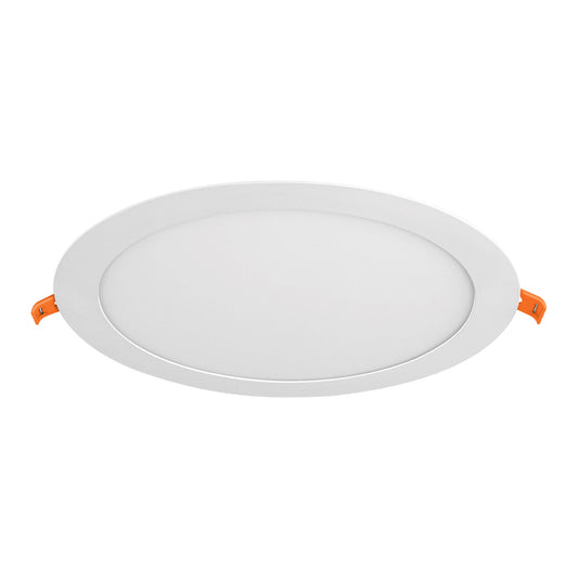 Luminario ultra delgado LED 18 W empotrar redondo luz cálida Caja con 2, 47411