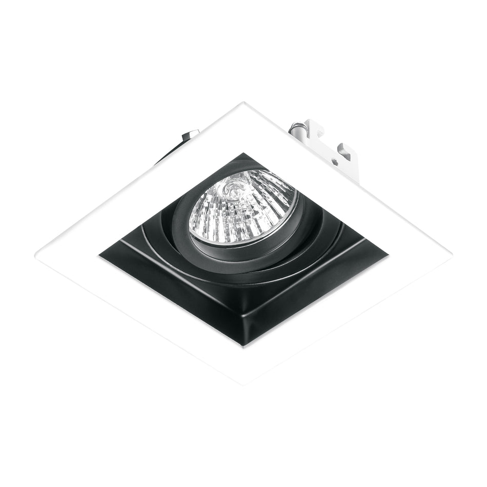 Luminario empotrable con 1 spot dirigible, blanco, VOLTECK Caja con 4, 49544
