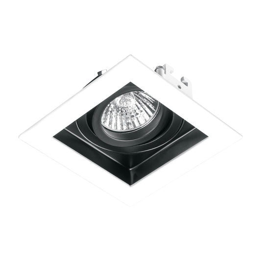Luminario empotrable con 1 spot dirigible, blanco, VOLTECK Caja con 4, 49544