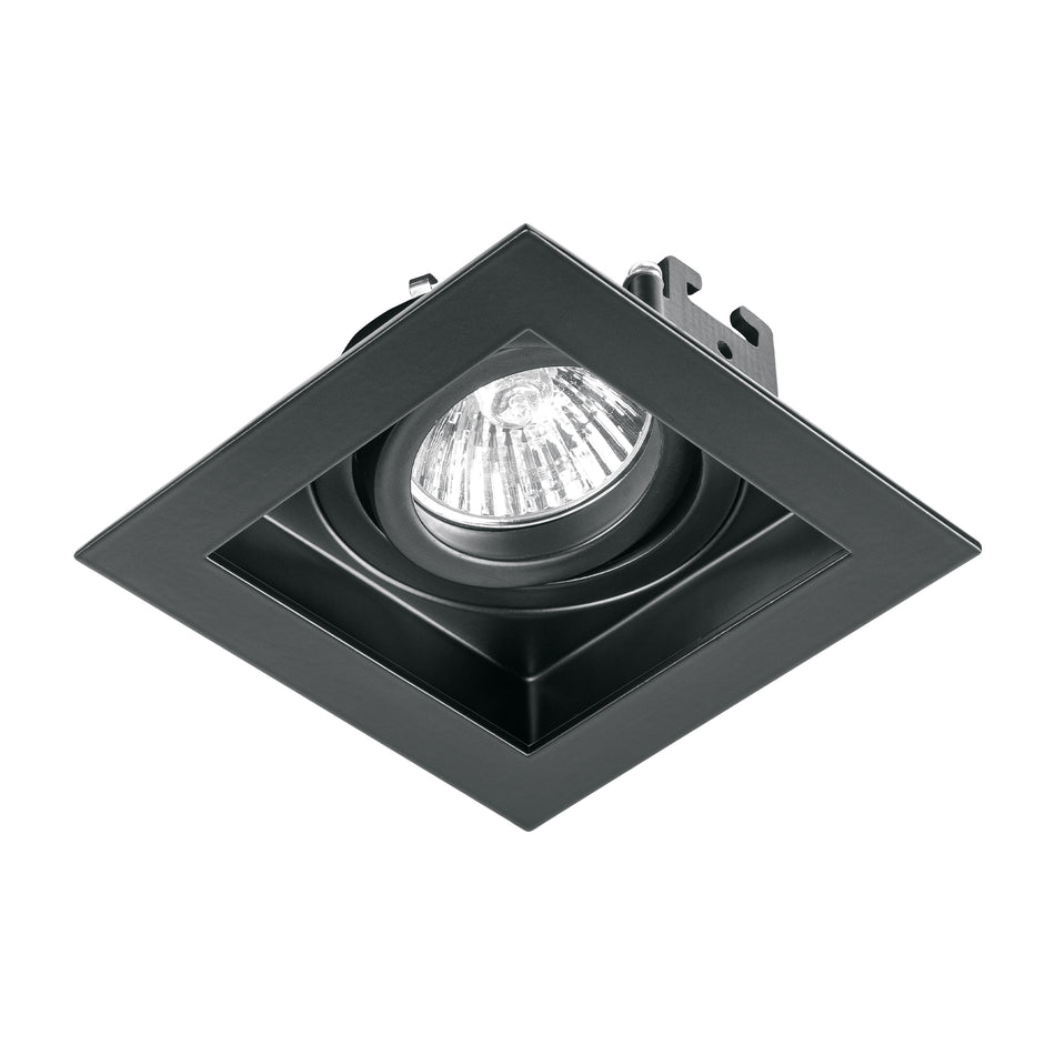 Luminario empotrable con 1 spot dirigible, negro, VOLTECK Caja con 4, 49548